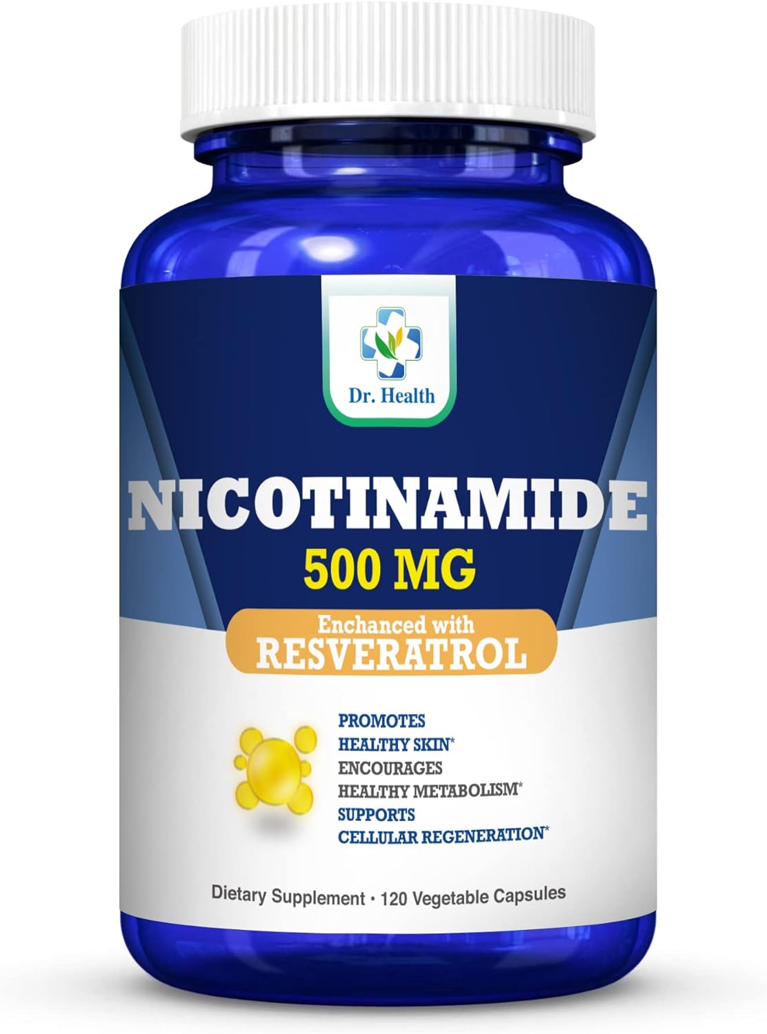 Nicotinamida 500mg con Resveratrol 100mg Antioxidante Natural