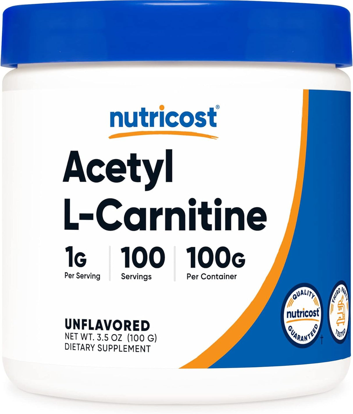 Suplemento acetil L-carnitina (ALCAR) 3.53oz - 1000 mg