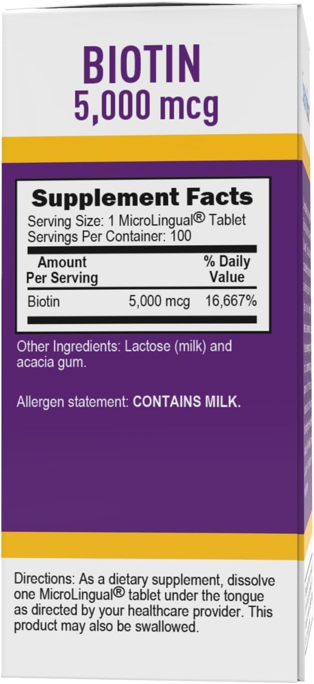 Biotina Superior Source 5000 mcg, Disolución rápida, 100 cápsulas
