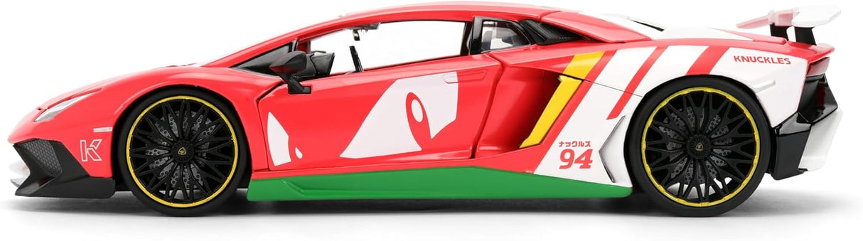 Jada Sonic Knuckles con Lamborghini Aventador SV, Vehículo y Figura