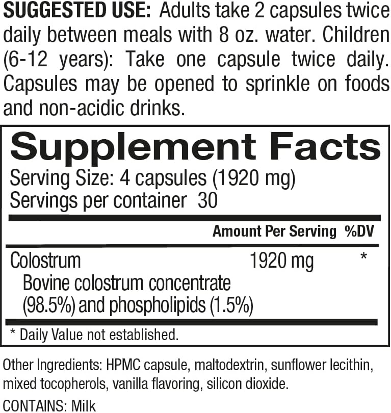 Cápsulas de Colostro-LD - 120 Contenidos - Entrega Liposomal