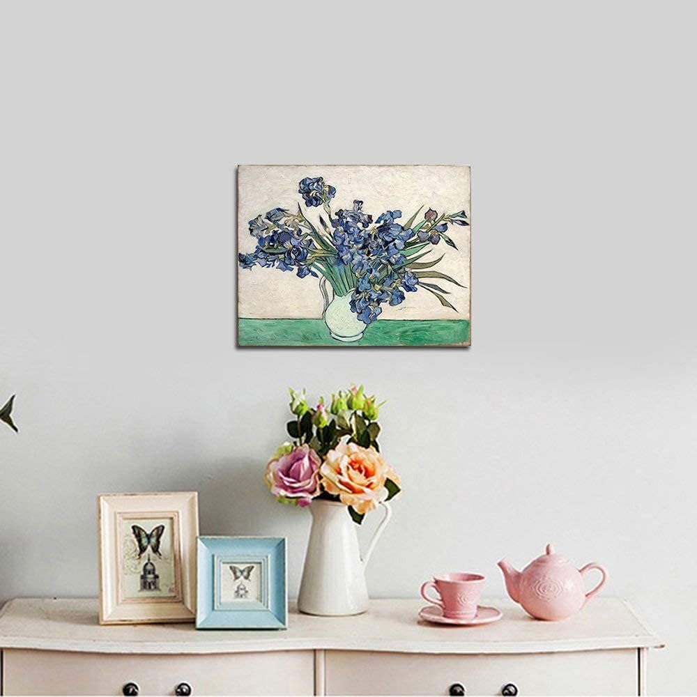 Lienzo decorativo con flores de Van Gogh, listo para colgar