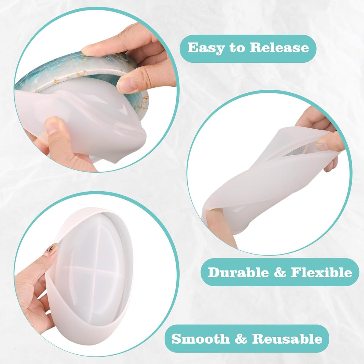 Molde de silicona para recipientes de velas y resina epoxy