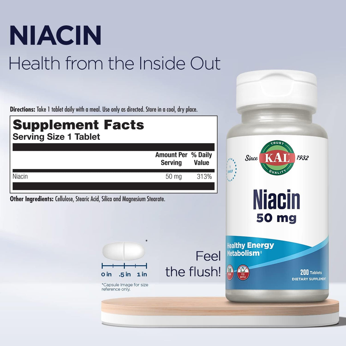 Suplemento de niacina de 50 mg 200 unidades