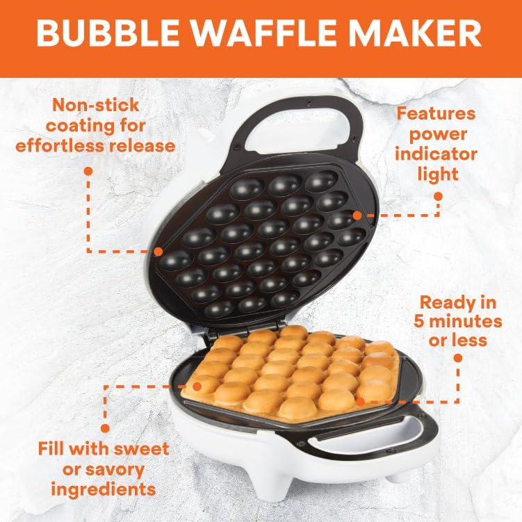 Máquina de Waffles Bubble MasterChef - Antiadherente, Rápida