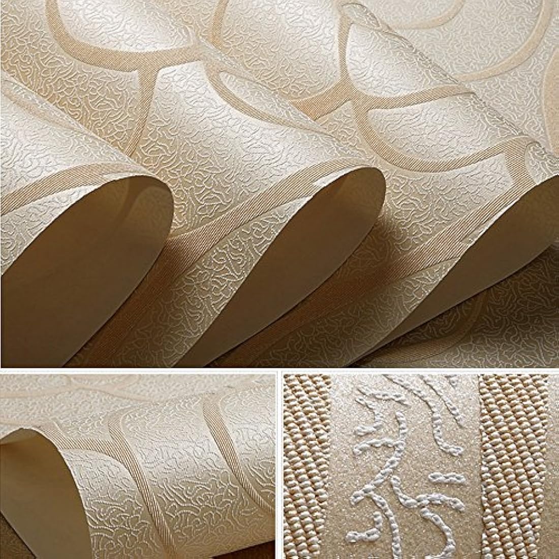 Papel pintado no tejido moderno minimalista en relieve 3D