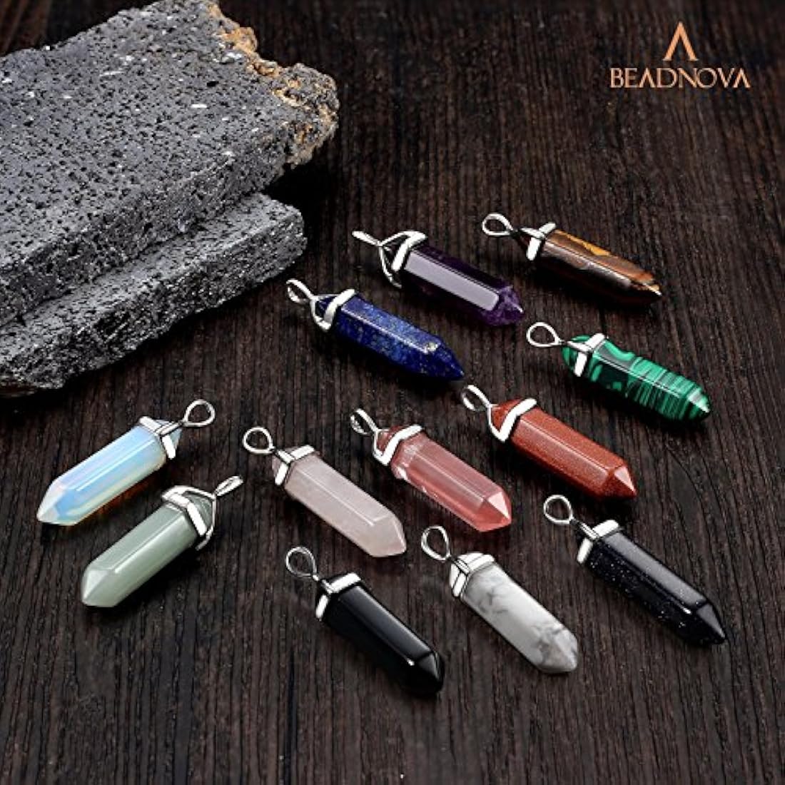 BEADNOVA - Collar de cristal para mujer, piedra curativa