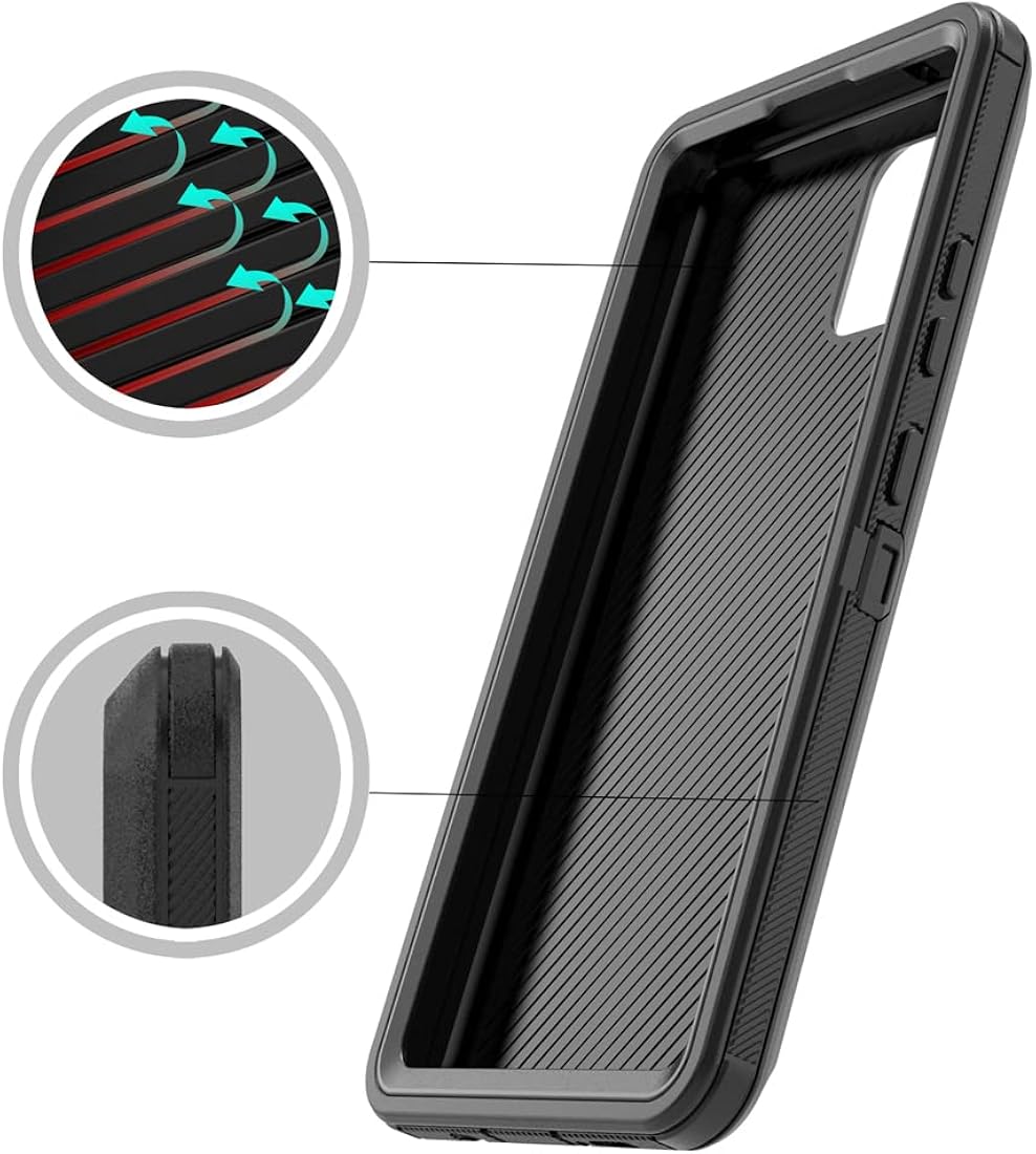 TASHHAR Funda de teléfono para Samsung Galaxy A71 5G, resistente a prueba de golpes, funda protectora con clip para cinturón para Samsung A71 5G de 6.7 pulgadas (negro)