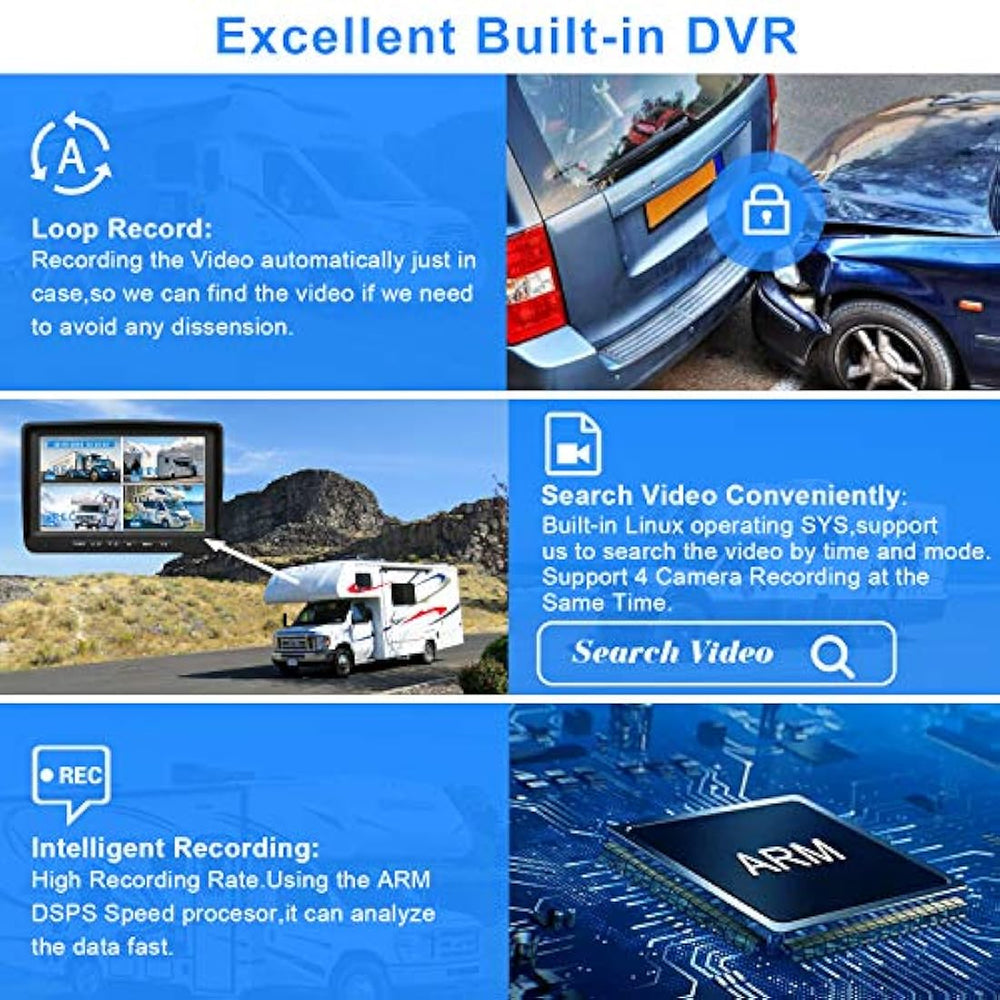 Sistema de cámara de respaldo con monitor grande de 9