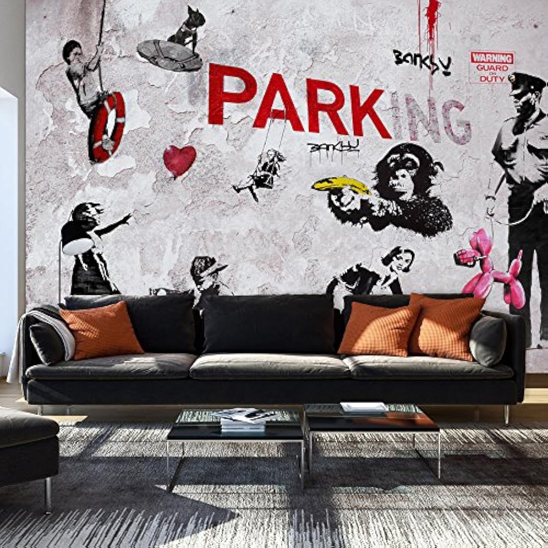 Mural de pared diseño de imagen de Banksy