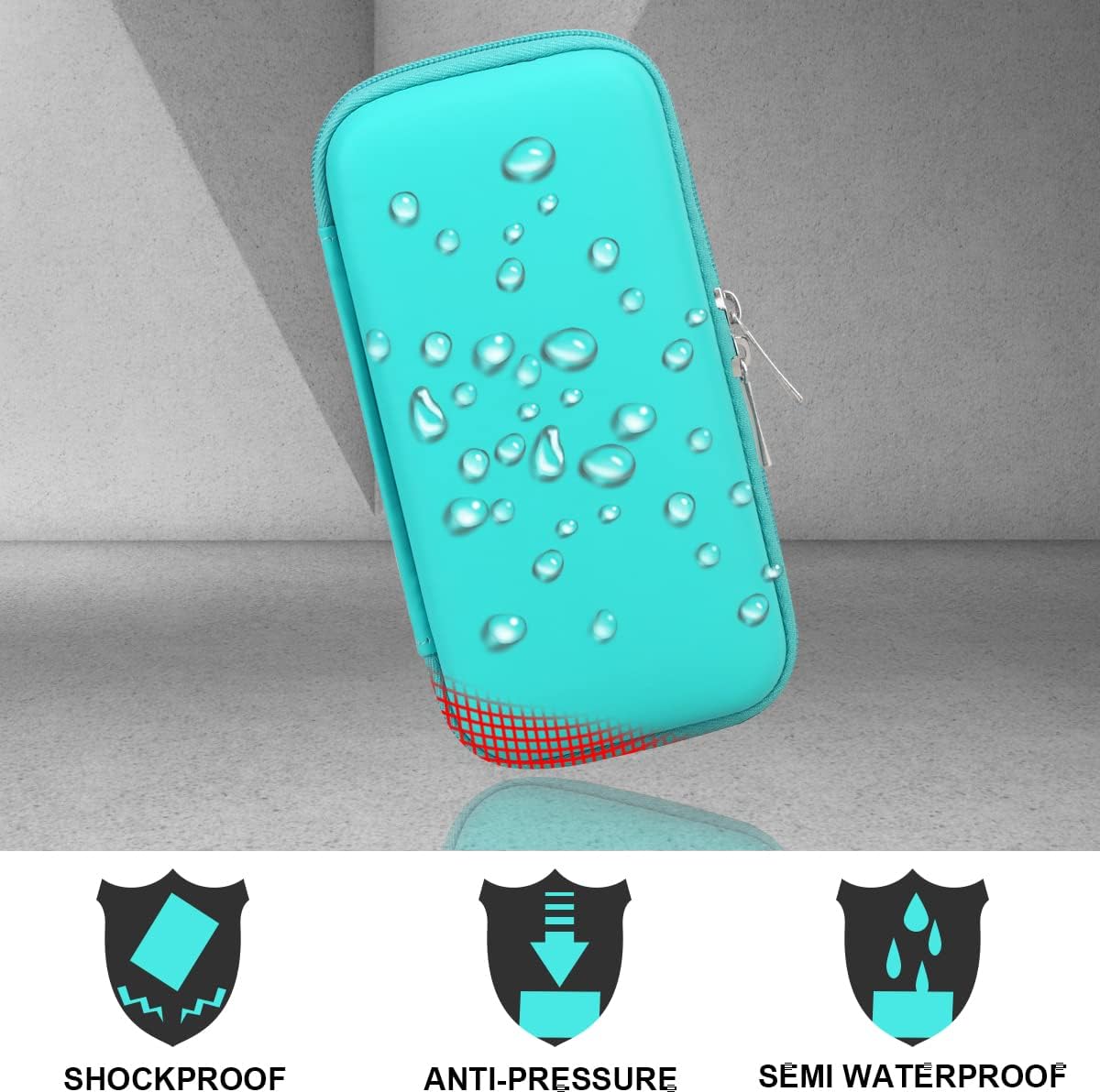 Elonbo Estuche rígido de viaje para Anker 622/633 / 521 batería magnética (MagGo), cargador portátil inalámbrico plegable magnético de almacenamiento de banco de energía, bolsillo de malla adicional para cable de carga, turquesa