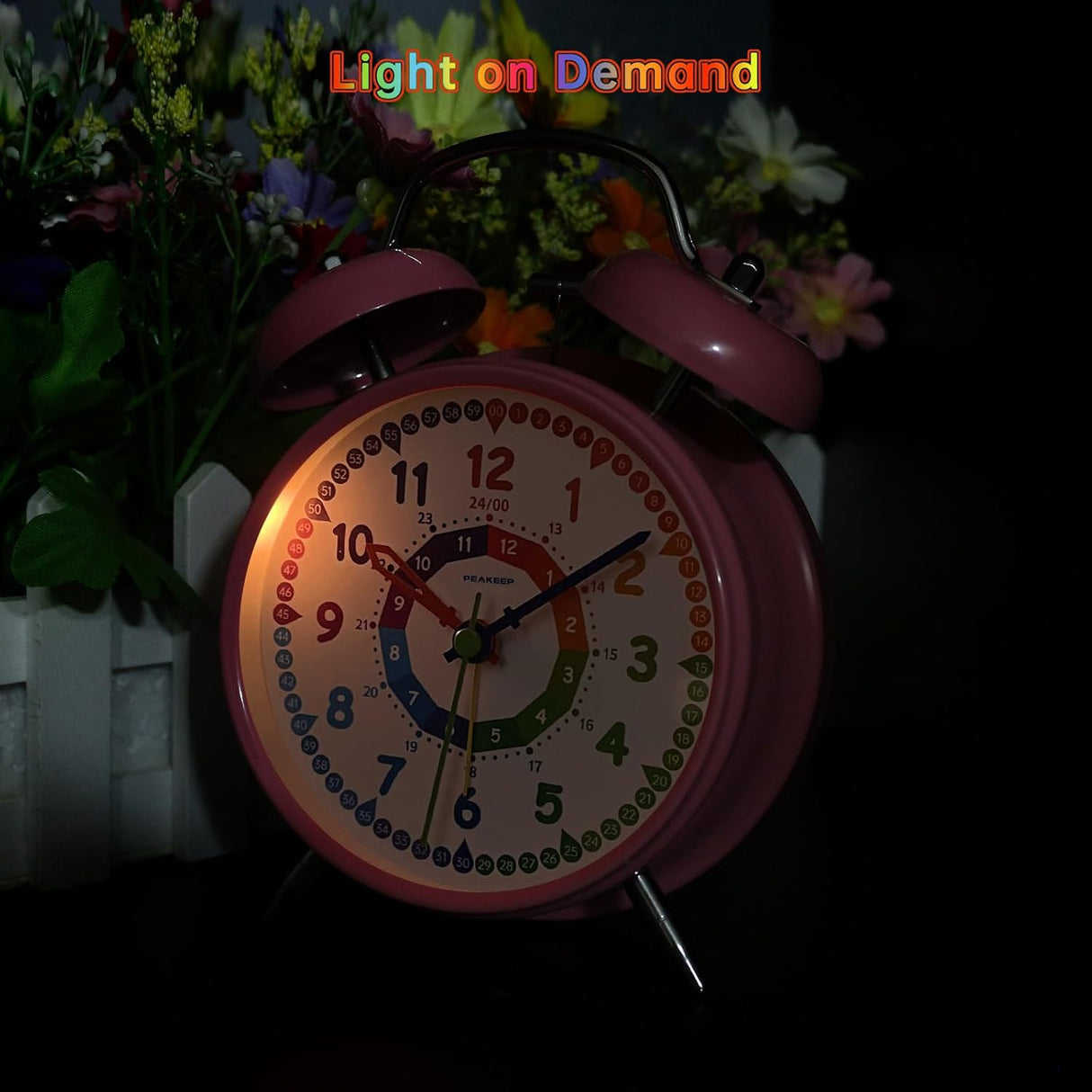 Reloj despertador analógico para niños, 4" con campanas dobles