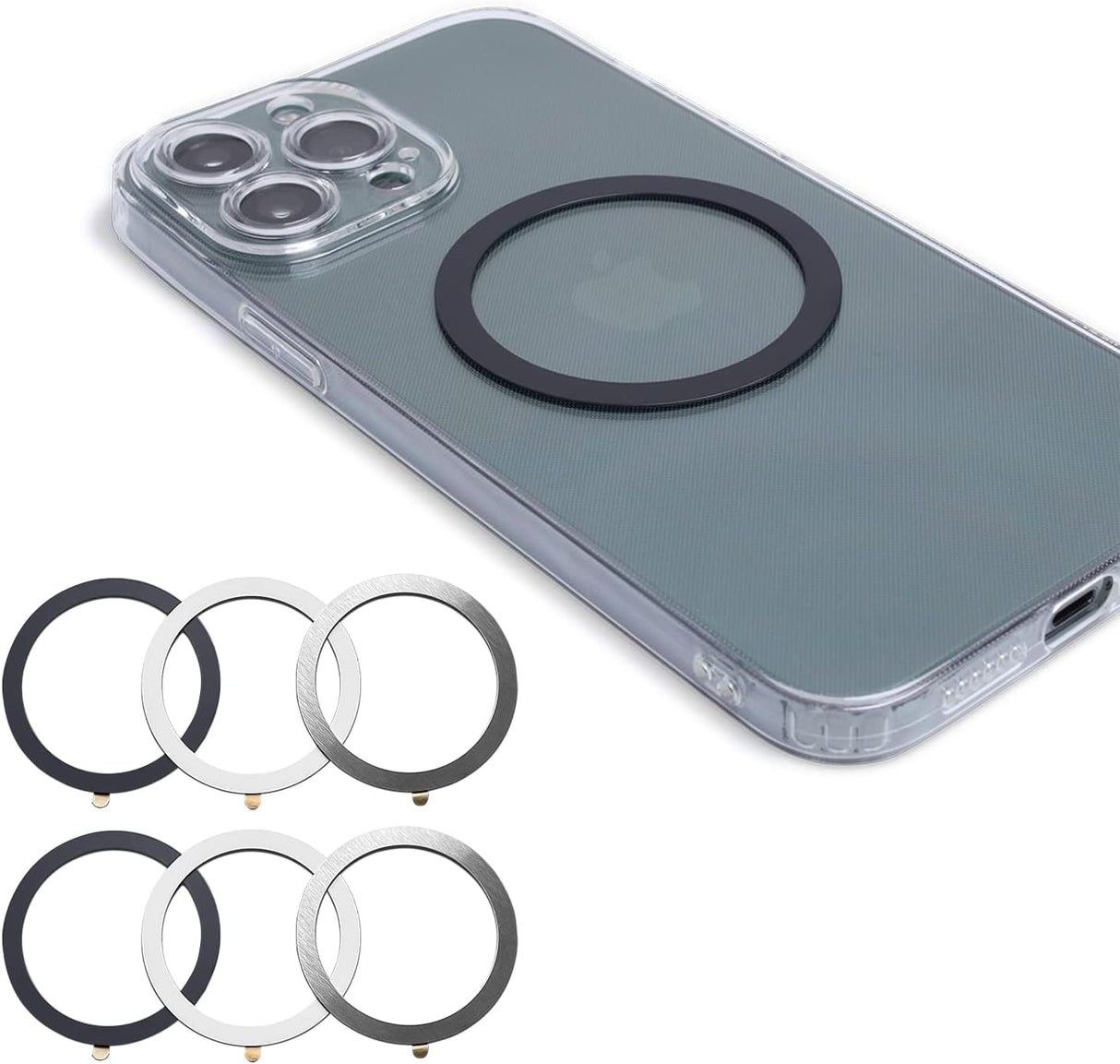 Wannap Cargador inalámbrico magnético anillos de metal