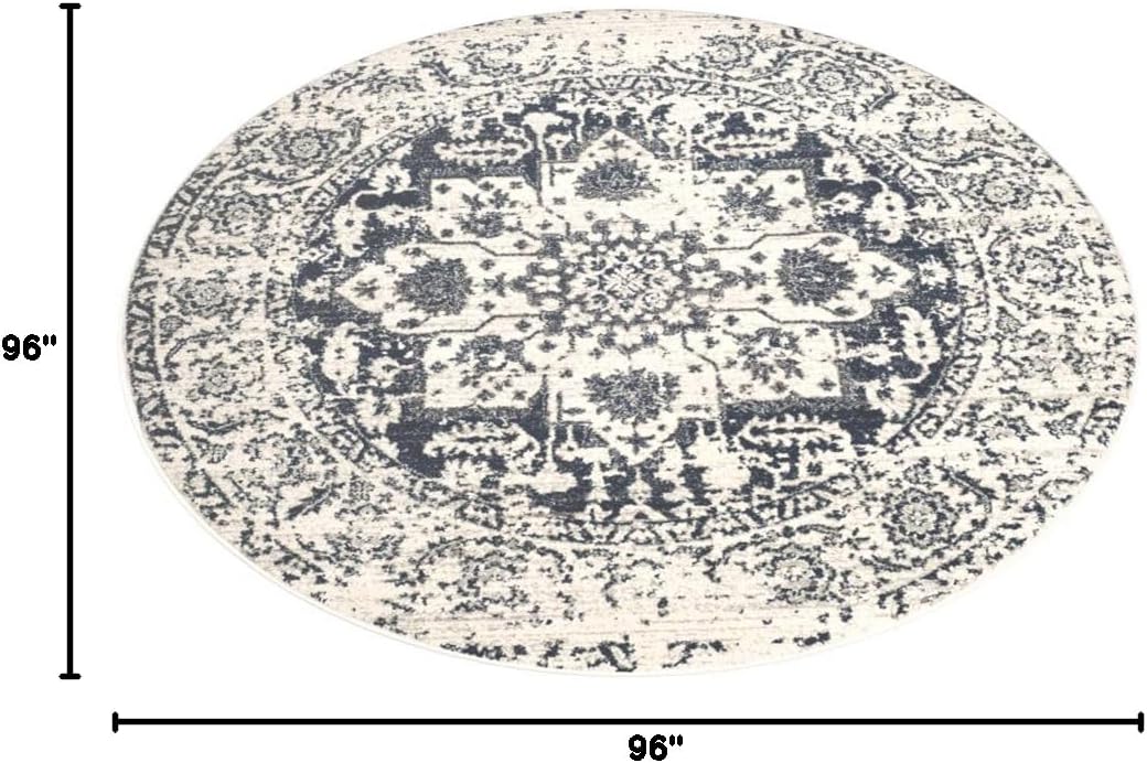 Alfombra Redonda, Diseño de Medallón, Fácil Cuidado, MAD603D