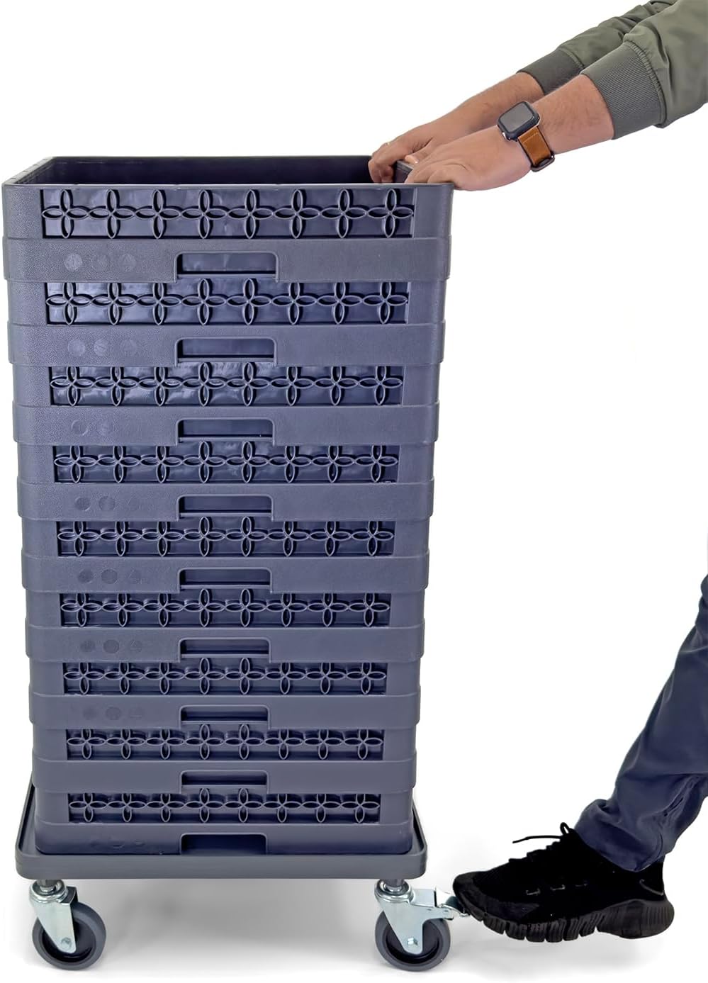 Dolly para estante de platos y vasos | 250 lbs capacidad | 4