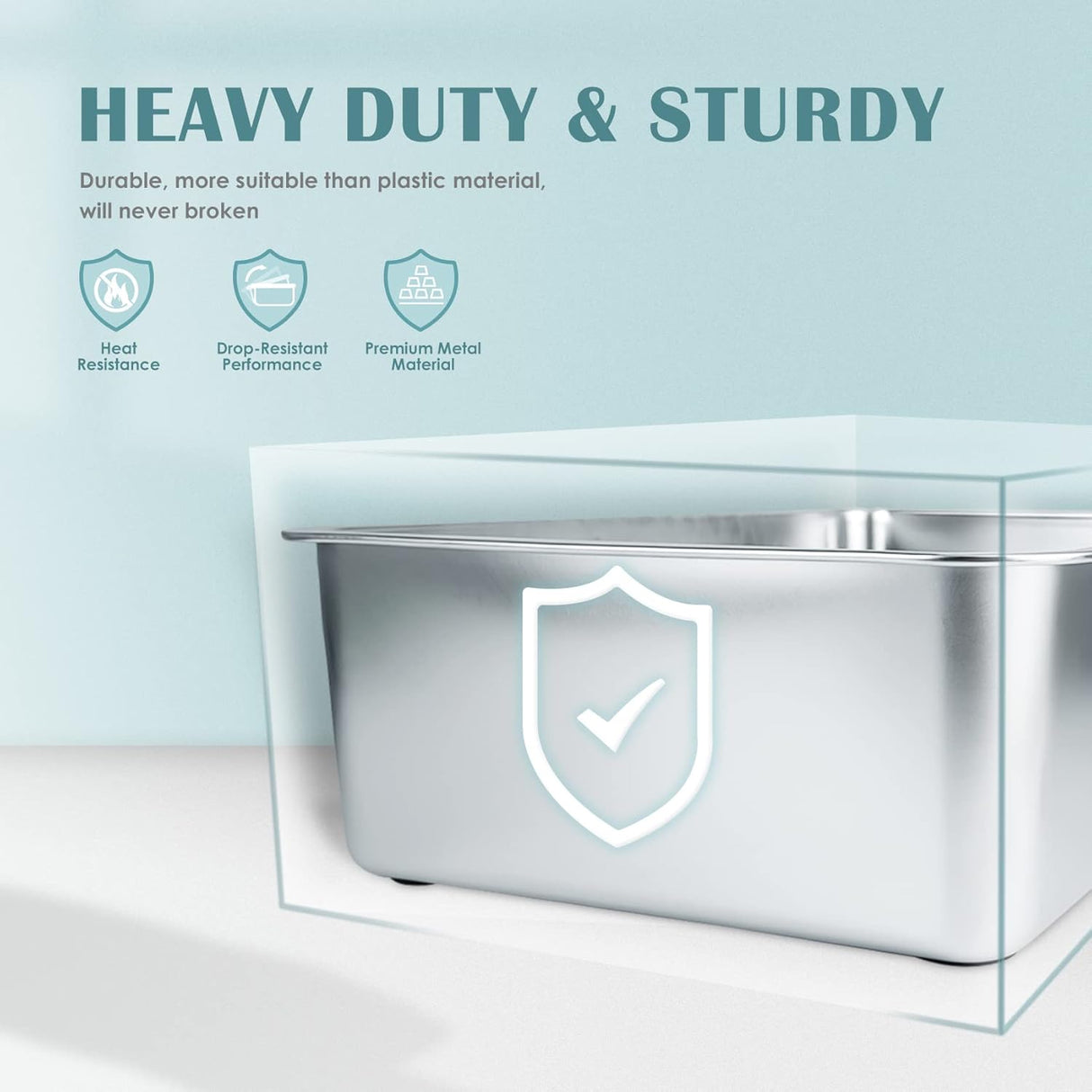 Caja de arena grande acero inoxidable con lado alto IKITCHEN