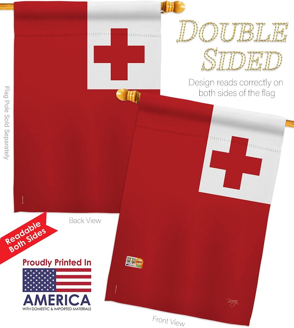 Breeze Decor HG108362 Banderas de Tonga de la Nacionalidad Mundial Impresiones Decorativas Casa Vertical 28 X 40 Jardín 13 18.5 Doble Cara Bandera Colección