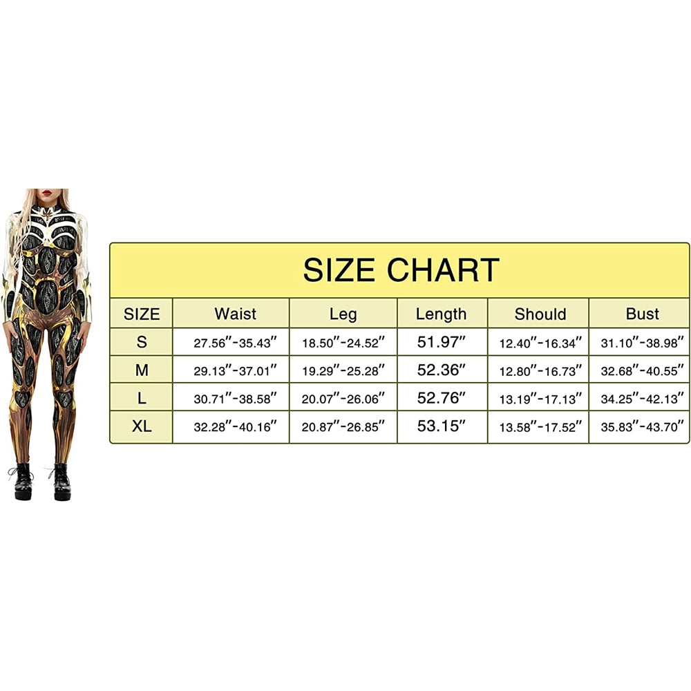 Disfraces ajustadode esqueleto para mujer talla S