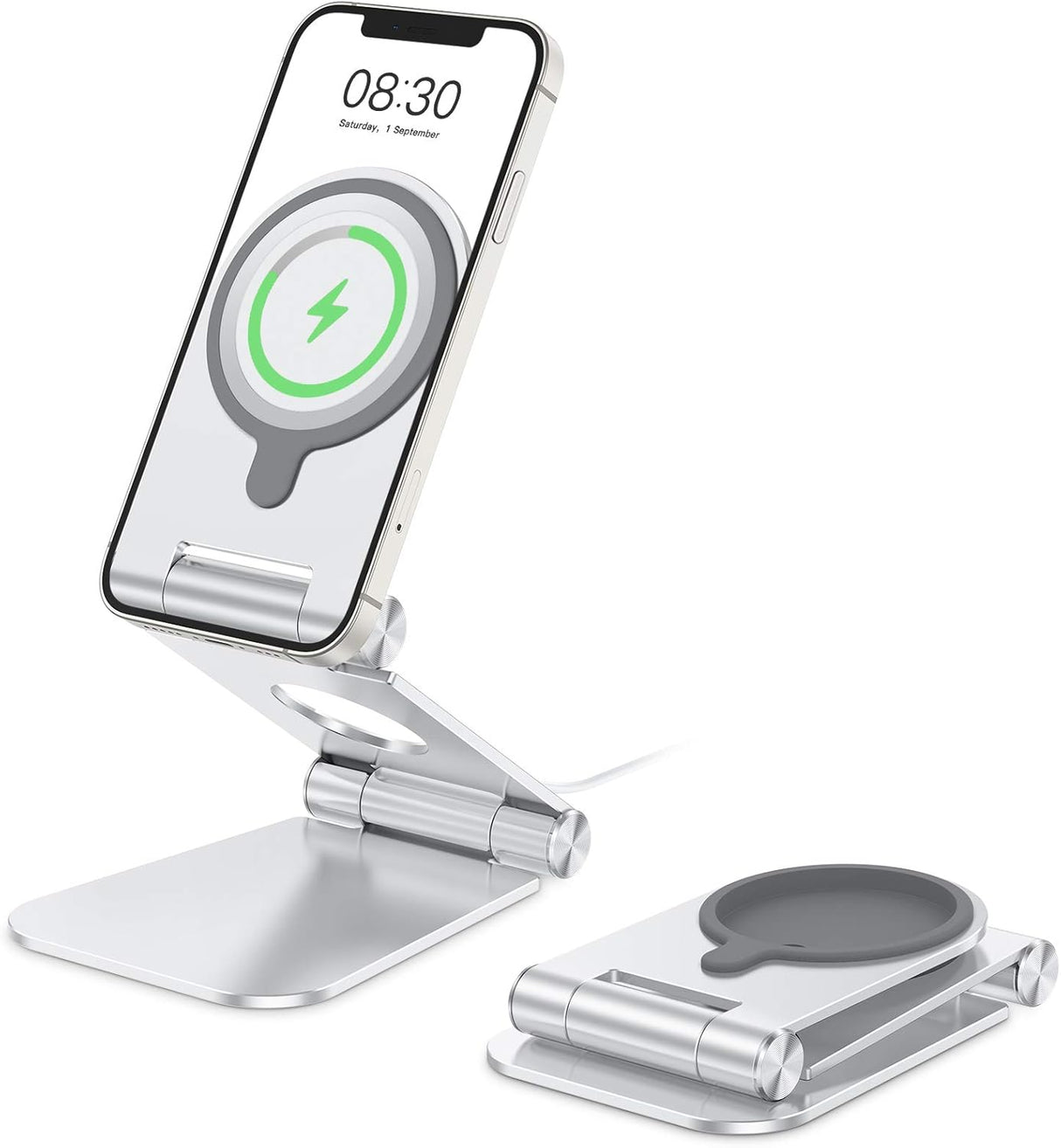 OMOTON Soporte plegable compatible iPhone 14 color plateado