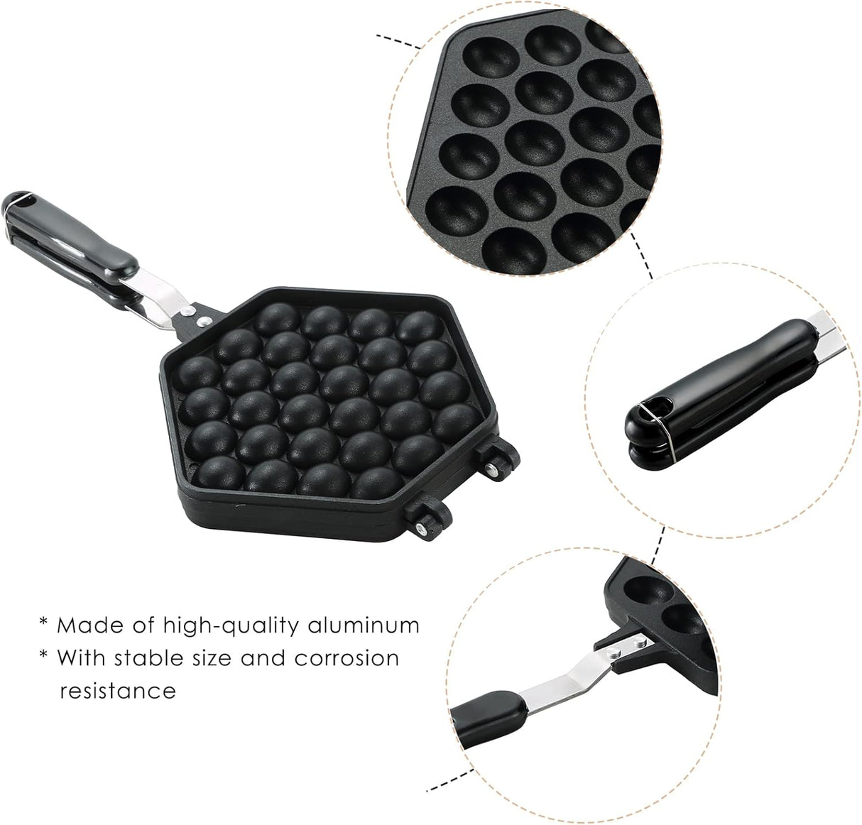 Máquina de Waffles MAOPINER, molde antiadherente, doble cara