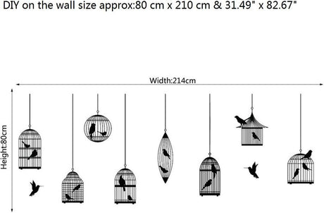 BIBITIME Calcomanías de vinilo negro para pared, diseño de pájaros, para sala de estar, comedor, escuela, aula, ventana, guardería, dormitorio, habitación de niños, decoración para el hogar, murales artísticos