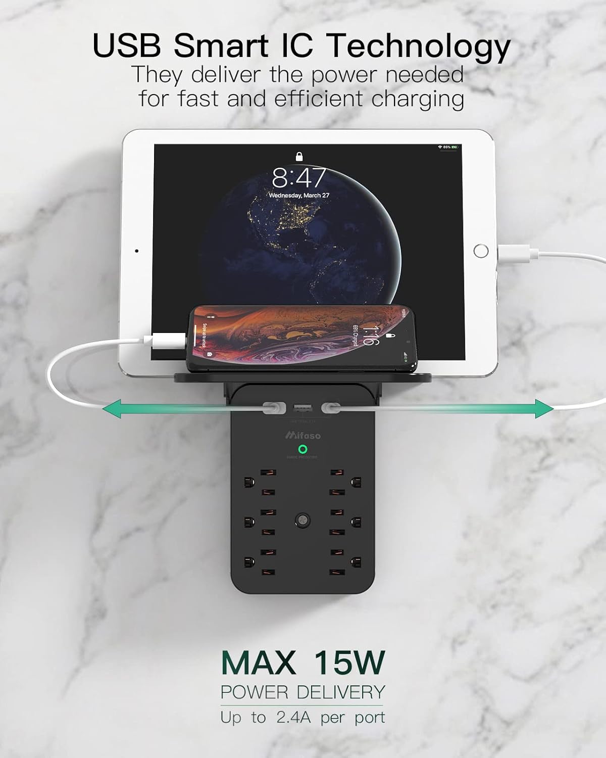 Extensor de toma de corriente – Protector de sobretensiones