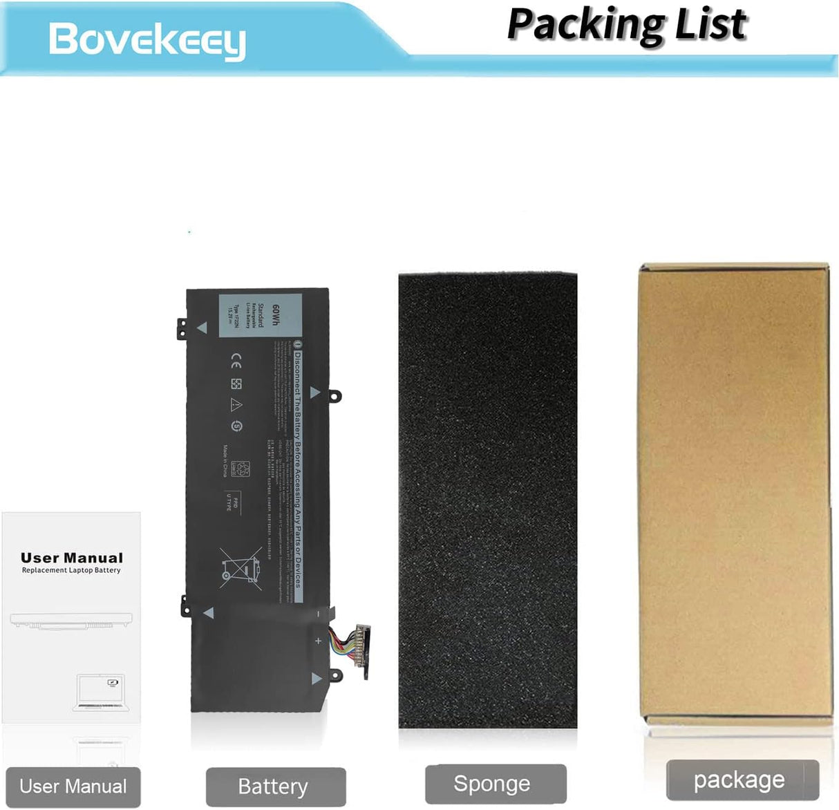 Batería 1F22N 60Wh 15.2V para Dell Alienware M15 M17 R1 G7