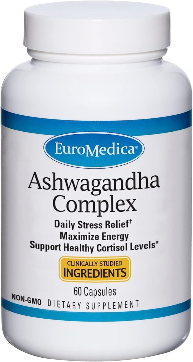 Complejo Ashwagandha Euromedica - Energía, Enfoque, 60 Cápsulas