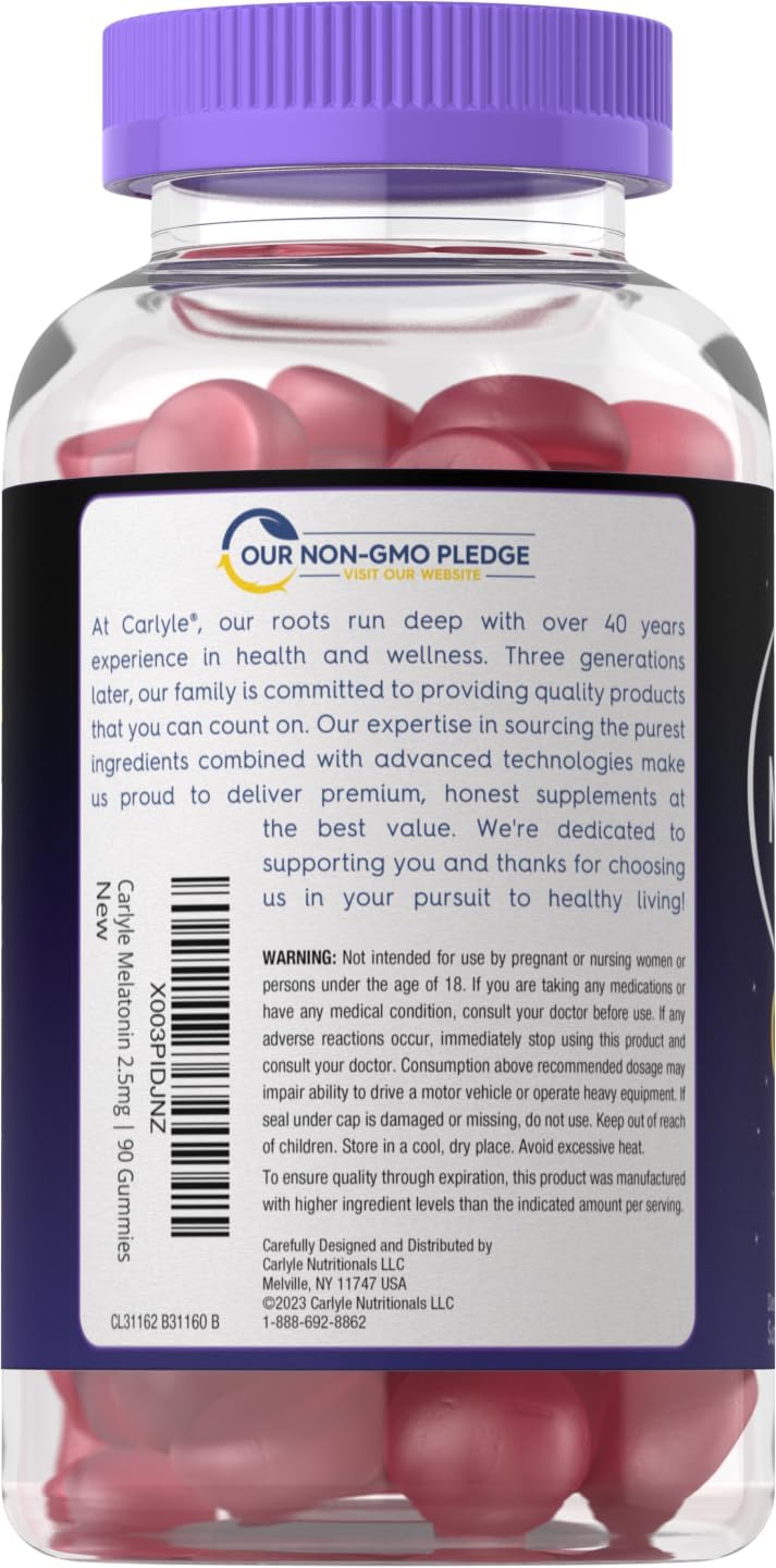Carlyle Gomitas de dormir de 2.5 mg | 120 unidades Veganas
