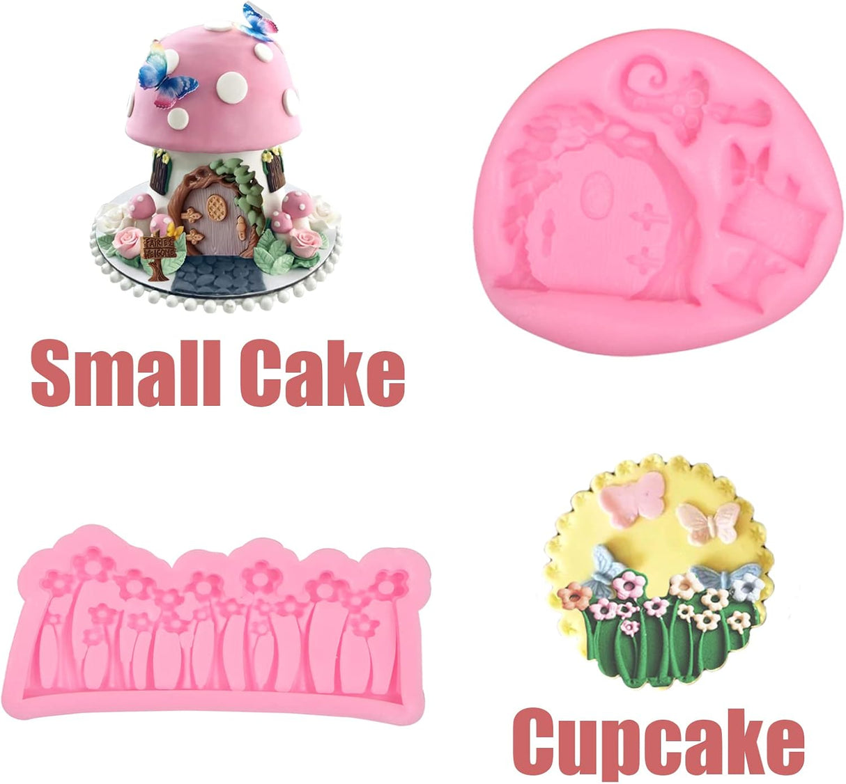 Encantado Moldes de silicona para decoración de pasteles