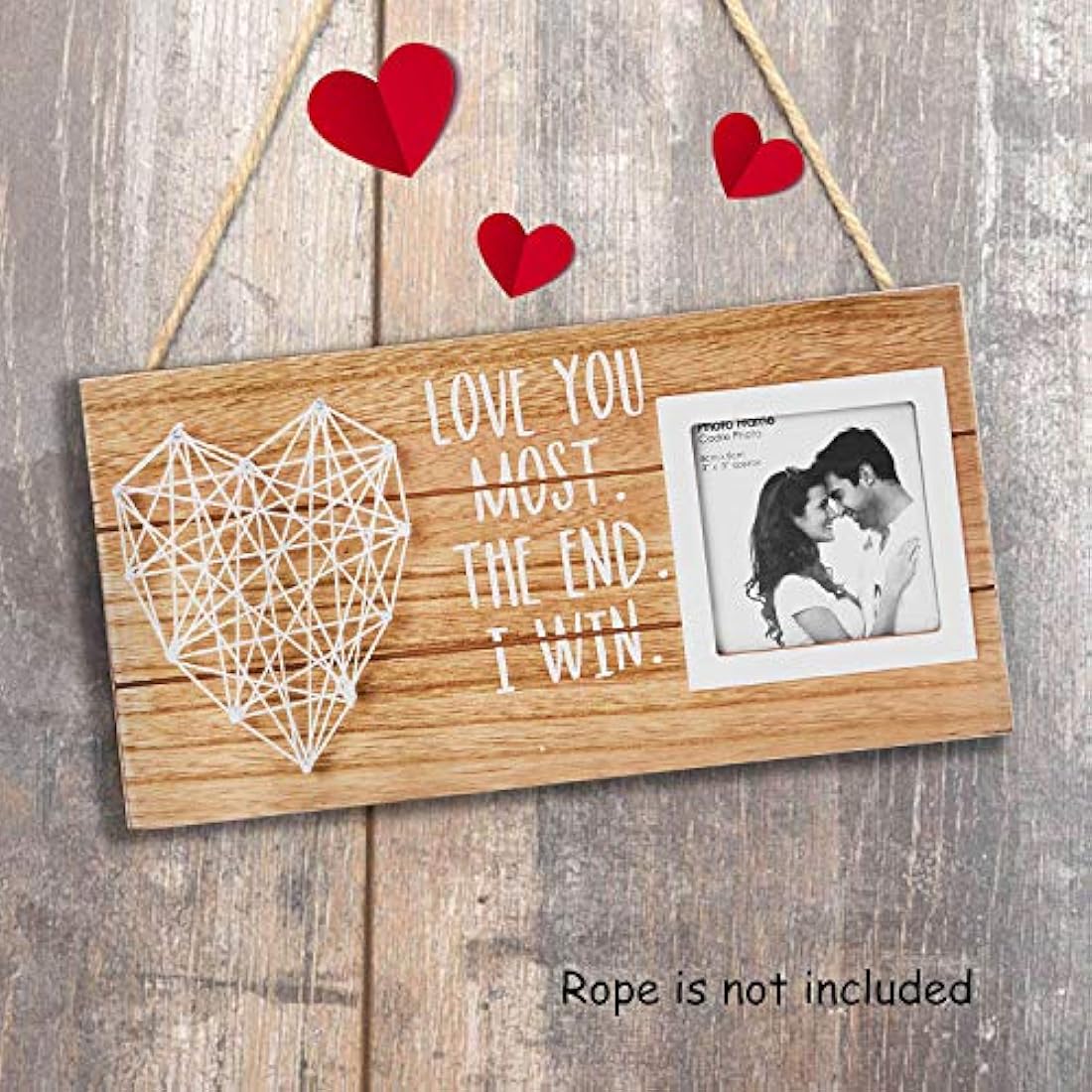 Marco de fotos en madera estilo romántico con frase