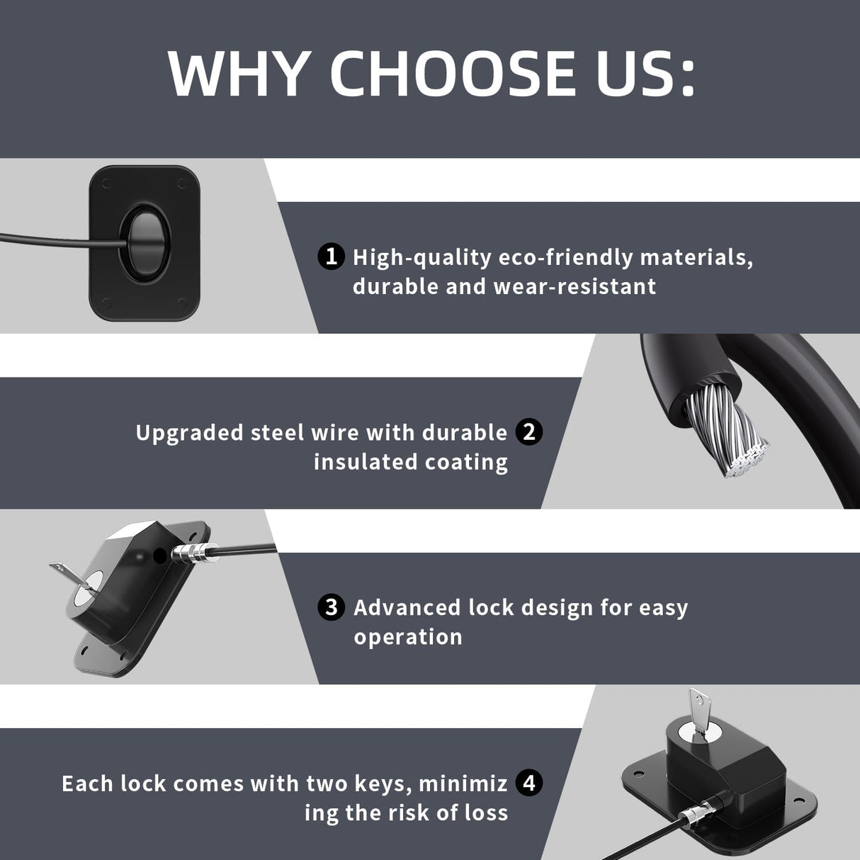 2 cerraduras para refrigerador con protección de alambre