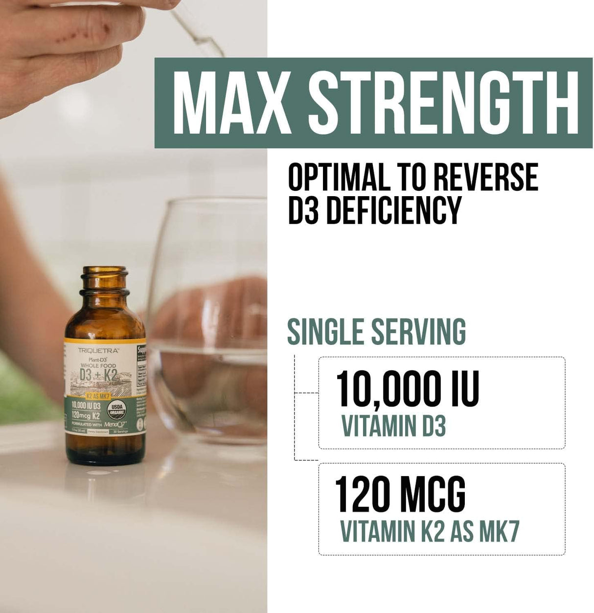 Vitamina D3 + K2 Orgánica y Vegana - Gotas Sublinguales