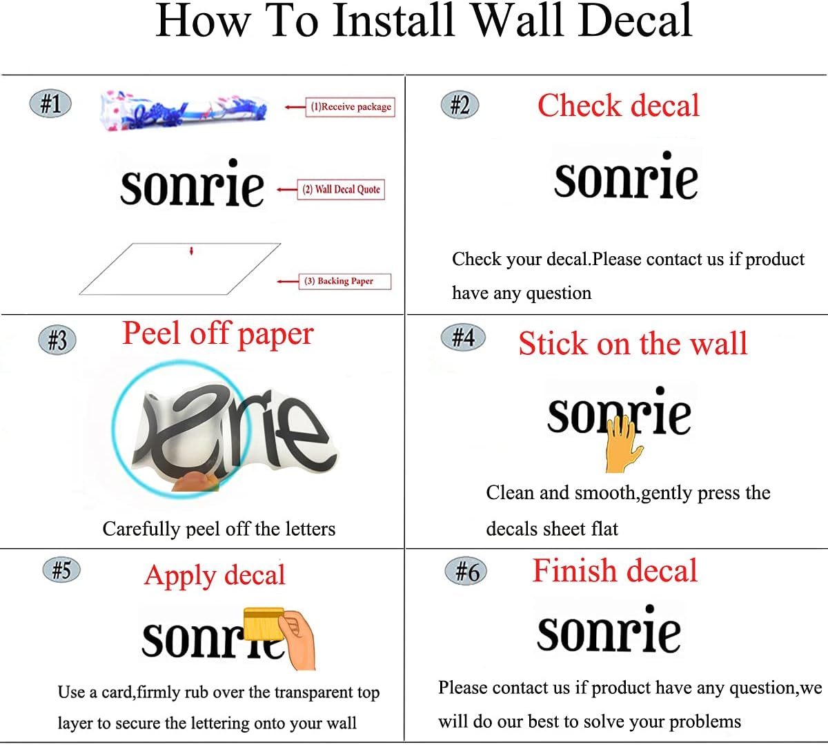 Vinilo decorativo Sonrie Vive - Reglas familiares en español 23.6x7.8