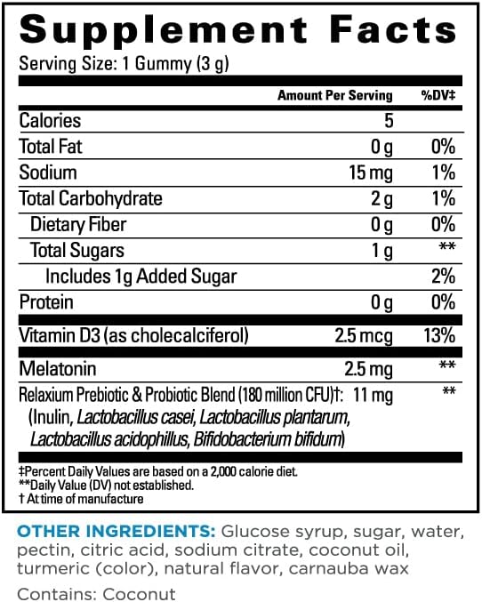 Relaxium Gomitas para dormir, ayuda para dormir, 2.5 mg