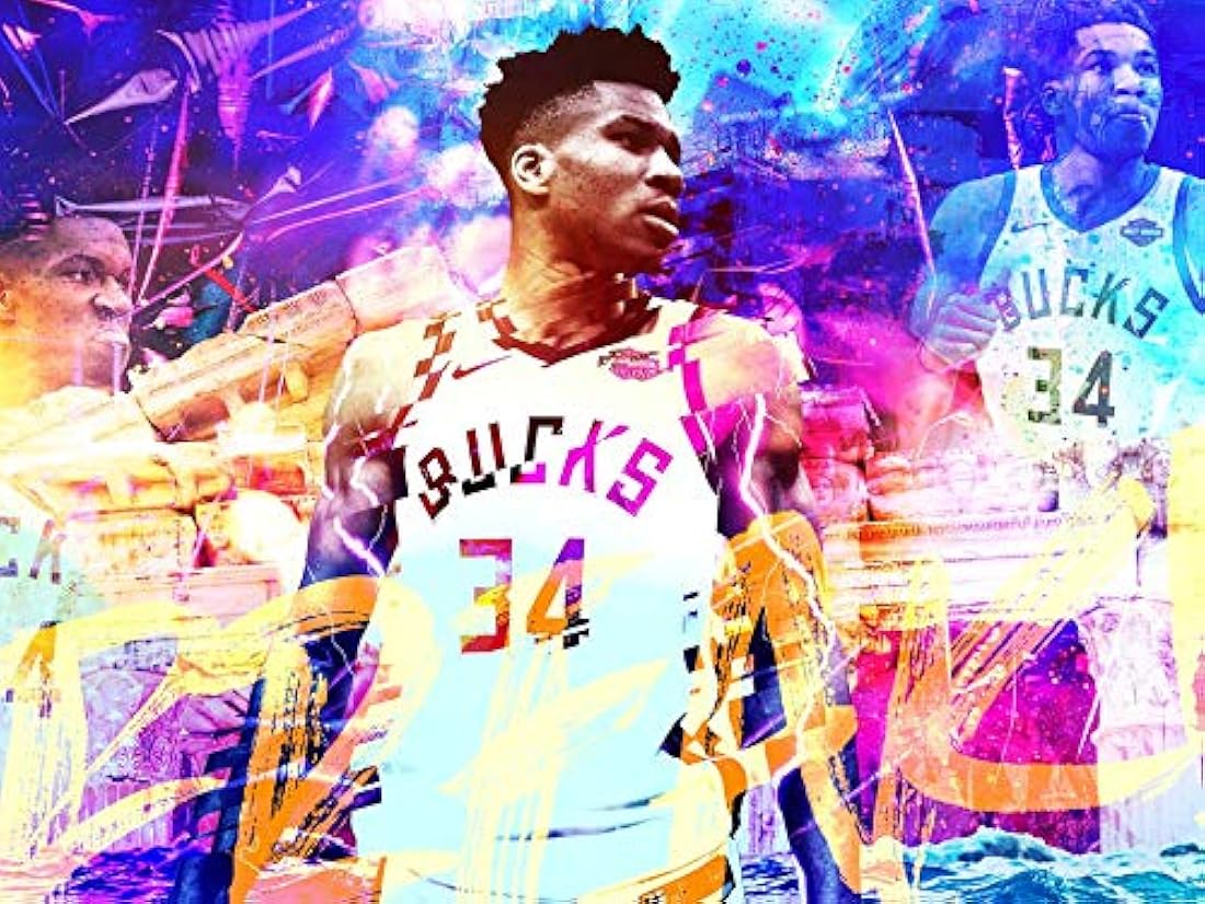 Póster de seda Giannis Antetokounmpon), diseño de fotografía