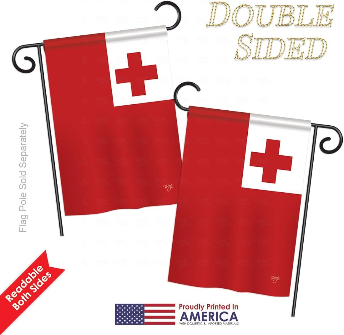 Breeze Decor HG108362 Banderas de Tonga de la Nacionalidad Mundial Impresiones Decorativas Casa Vertical 28 X 40 Jardín 13 18.5 Doble Cara Bandera Colección