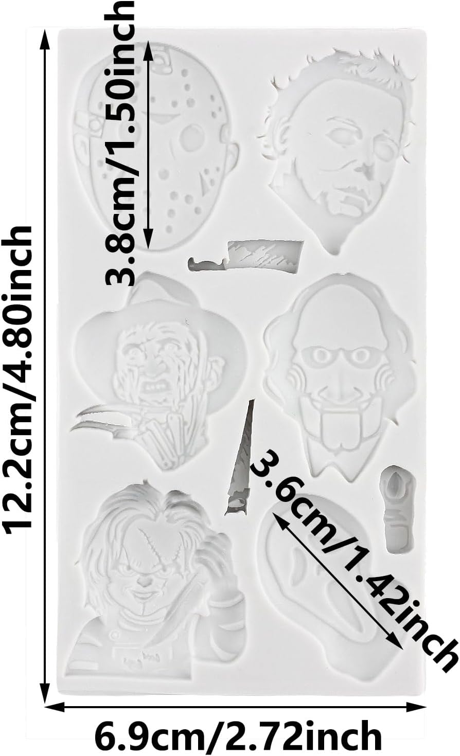 Moldes de Fondant de Personajes de Terror - Silicona para Repostería