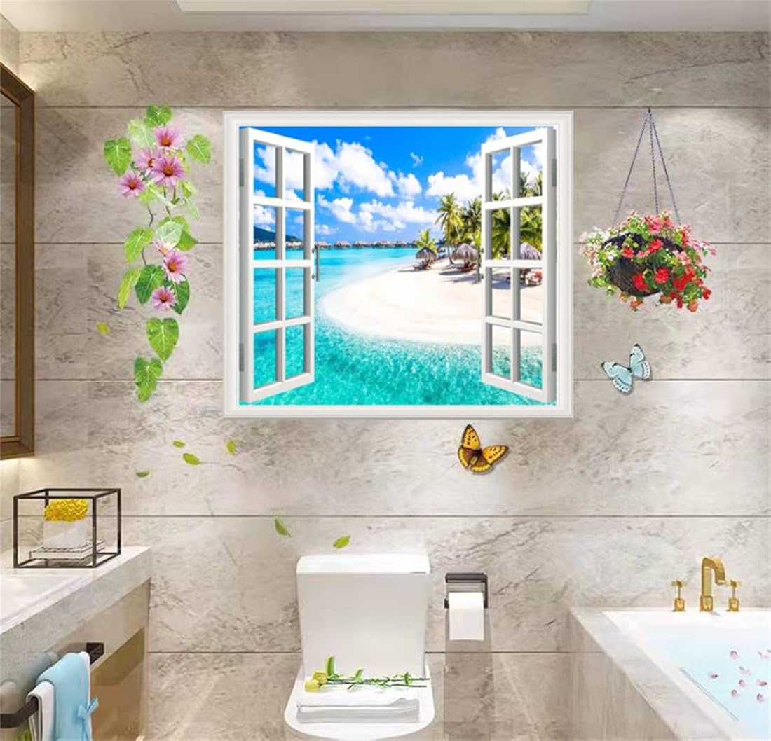 THNWSY Adhesivo autoadhesivo para pared, playa creciente