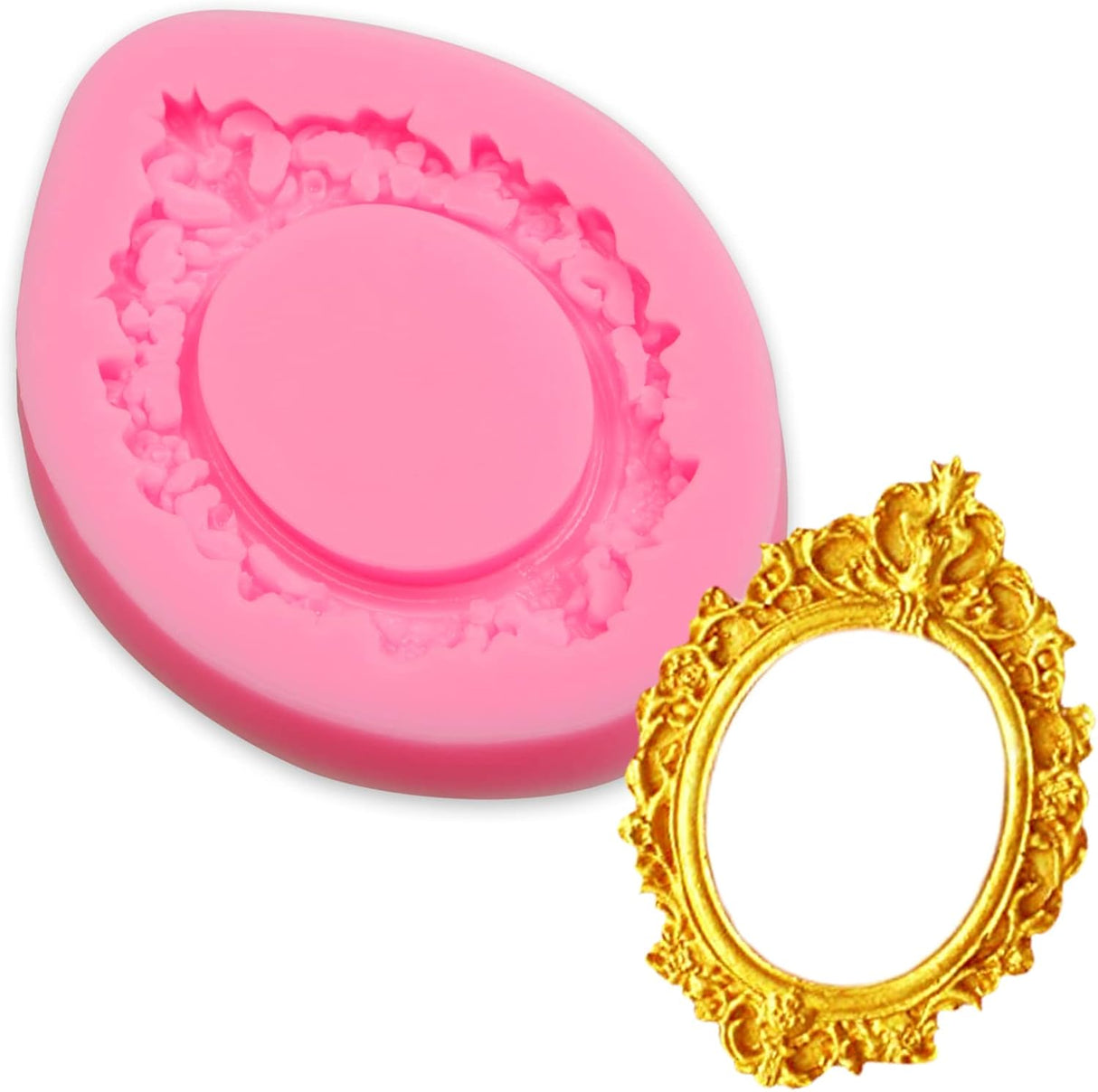 Molde de silicona con marco de espejo 4 piezas ywzbomoldrm