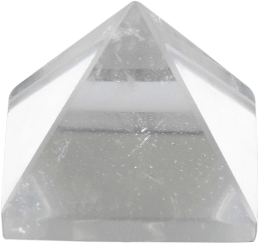 rockcloud Figura de pirámide de piedra metafísica , de cristal, cuarzo rosa, y fluorita.