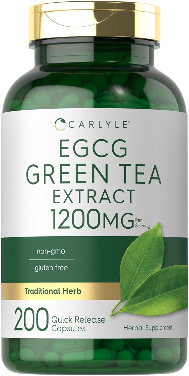Suplemento de extracto de té verde Carlyle EGCG 1200mg 200 cápsulas