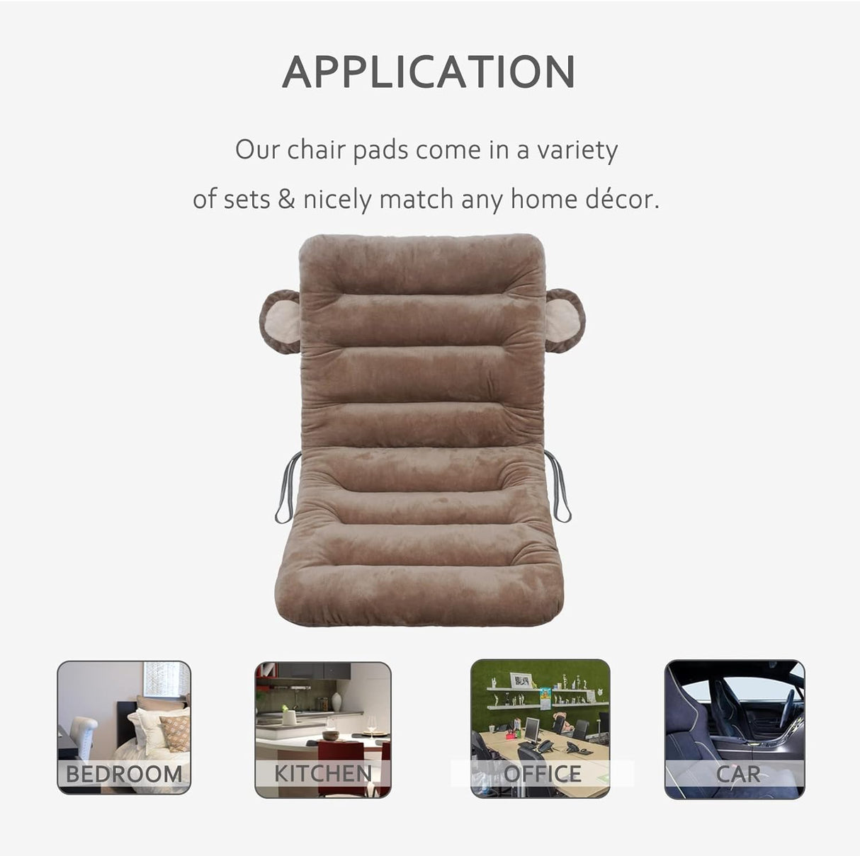 Cojín de silla ELFJOY 85cm con soporte lumbar y banda fija