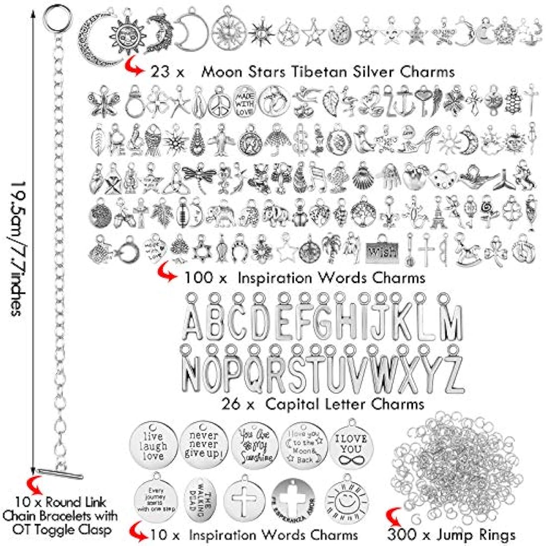Pulseras y tobilleras Juego de 469 brazaletes