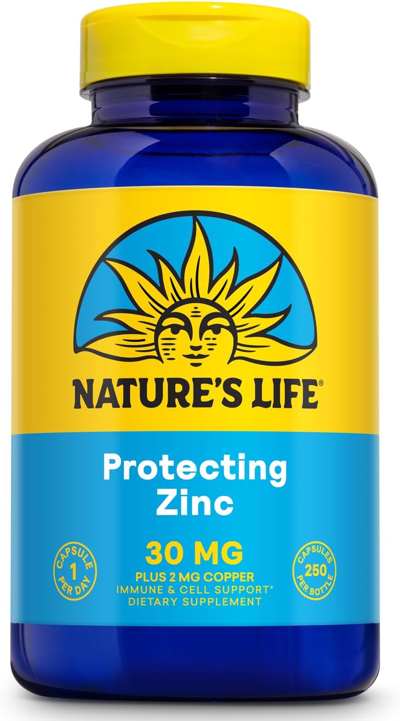 Natures Life Zinc Picolinate 30mg + Cobre 2mg, 250 Cápsulas