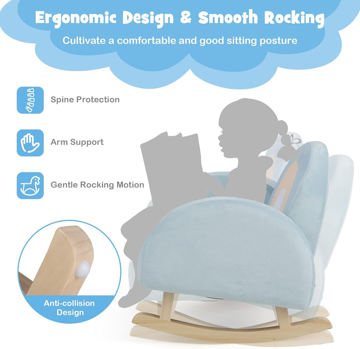 Mecedora con marcos de madera maciza,Costzon,diseñoantivuelco