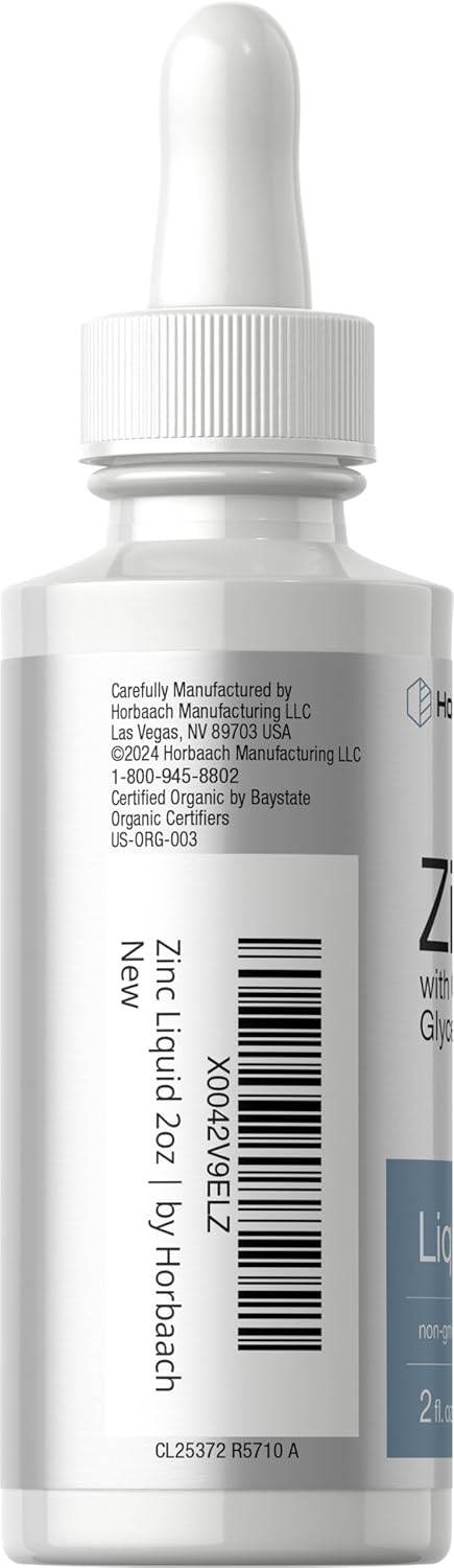 Horbäach Zinc Líquido 2oz con Glicerina Orgánica Vegan