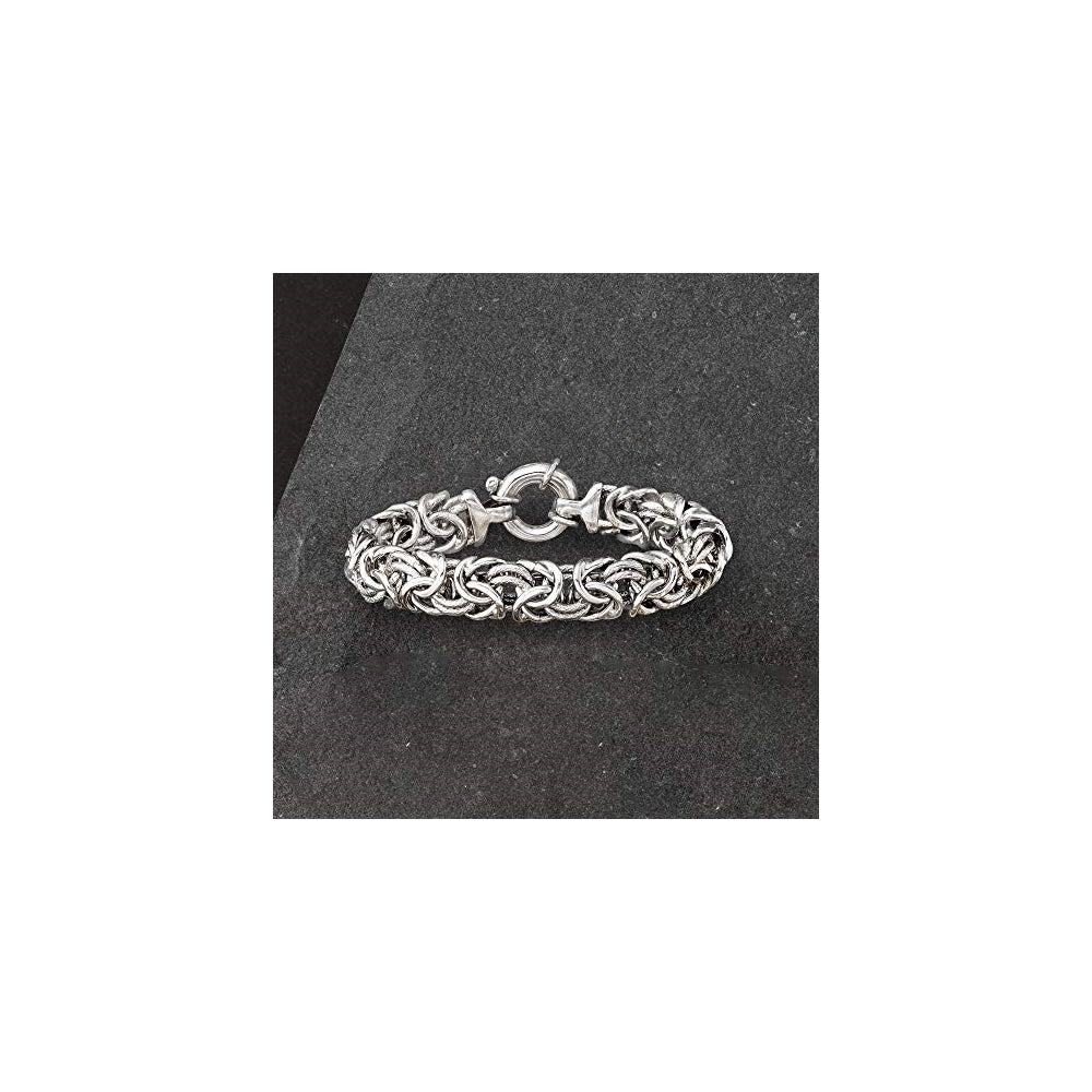 Pulseras bizantina de plata de ley italiana