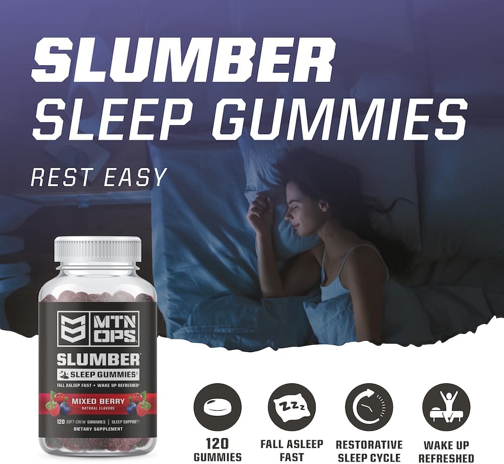 Suplemento Slumber Gummies Sleep Aid 120 gomita cereza ácida