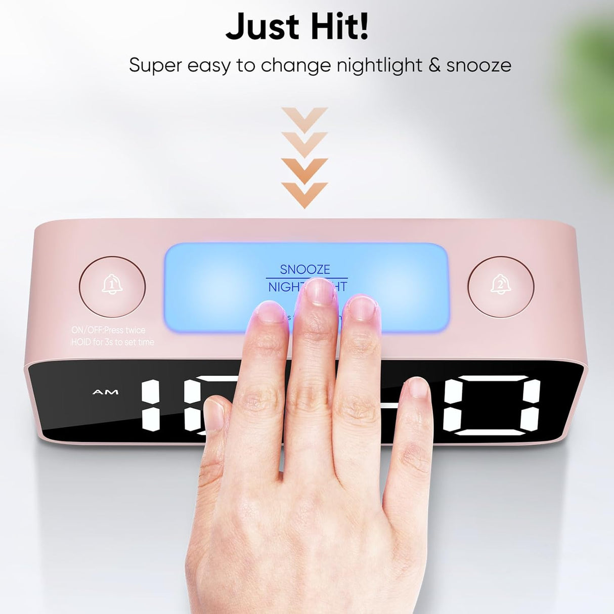 Reloj Despertador Digital con Luz Nocturna y Cargador USB